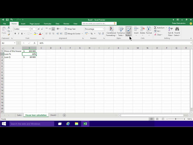 فیلم آموزشی: Excel 2016 از ابتدا - محاسبه هزینه خانه A با زیرنویس فارسی