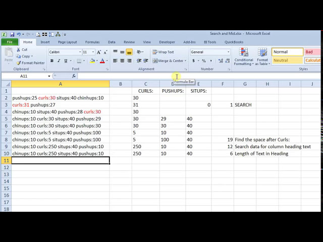 فیلم آموزشی: Excel - استفاده از SEARCH با MID برای استخراج متن از یک نقطه شروع متغیر