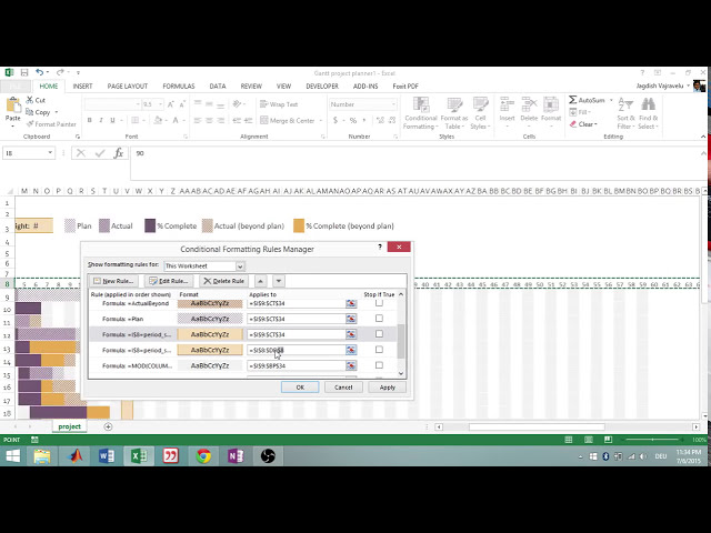 فیلم آموزشی: Excel 2013: استفاده از الگوی برنامه ریز پروژه گانت با زیرنویس فارسی