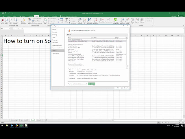 فیلم آموزشی: چگونه افزونه Solver را در Microsoft Excel 2016 فعال کنیم با زیرنویس فارسی