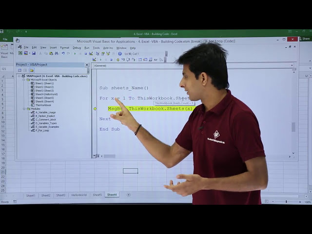 فیلم آموزشی: Excel VBA - برای نام ورق حلقه با زیرنویس فارسی
