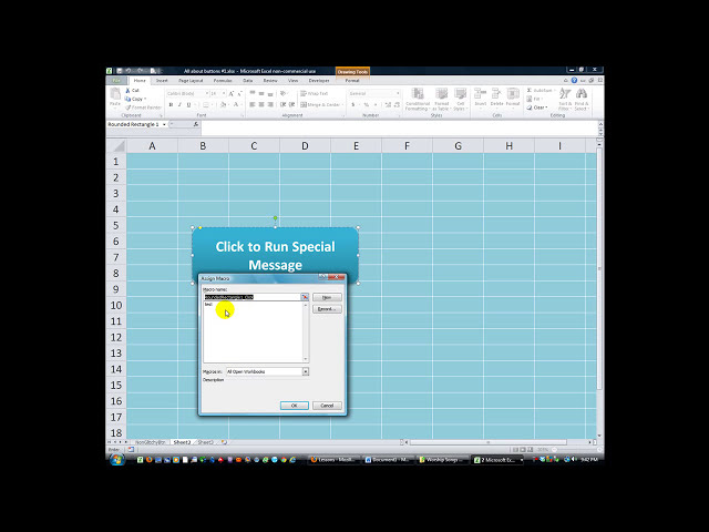 فیلم آموزشی: Excel VBA ActiveX 10 یک دکمه مدرن براق در کاربرگ بسازید با زیرنویس فارسی