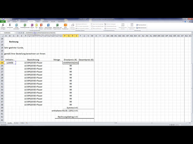 فیلم آموزشی: آموزش سریع: SVERWEIS Funktion am Beispiel eines Bestellformulars in Excel 2010 #NV با زیرنویس فارسی