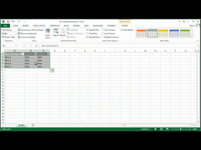 فیلم آموزشی: نحوه استفاده از قالب جدولی در اکسل: نکات MS Excel با زیرنویس فارسی