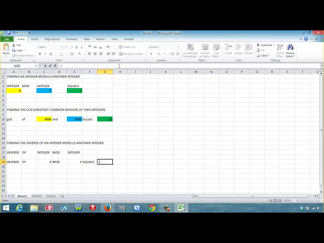 فیلم آموزشی: از Excel برای پیدا کردن Modulo، GCD و Modular Inverse استفاده کنید با زیرنویس فارسی