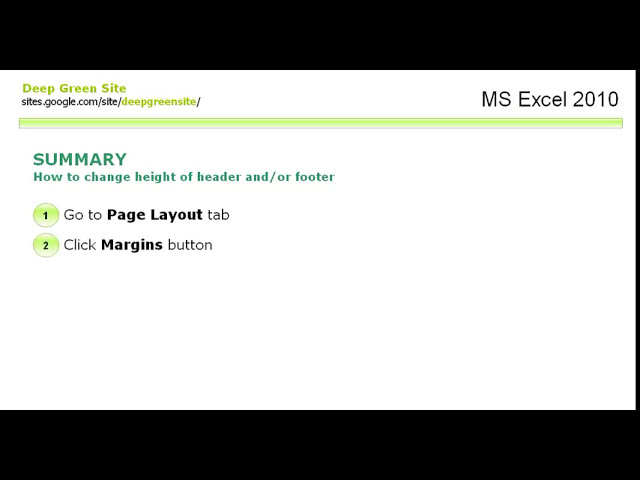 فیلم آموزشی: MS Excel 2010 / نحوه تغییر ارتفاع هدر و/یا پاورقی