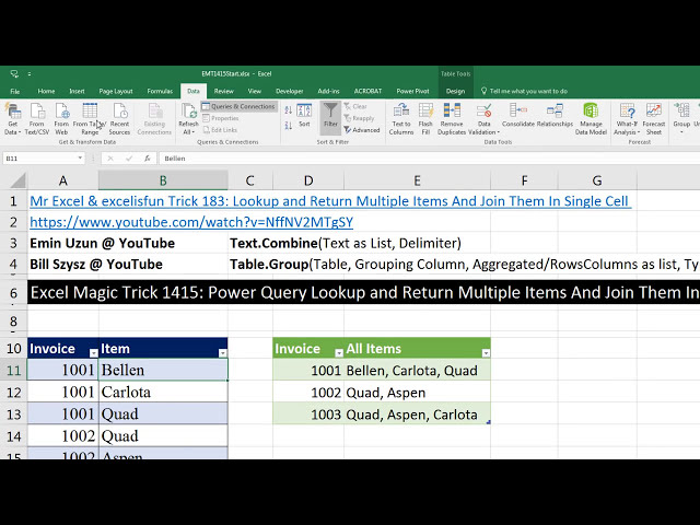 فیلم آموزشی: ترفند جادویی اکسل 1415: جستجوی Power Query و بازگرداندن چندین آیتم و پیوستن به آنها در یک سلول با زیرنویس فارسی
