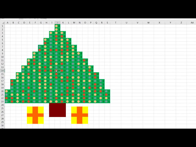 فیلم آموزشی: درخت کریسمس درخشان در اکسل! درخت کریسمس با فرمت شرطی بسازید: ترفند جادویی اکسل 1361