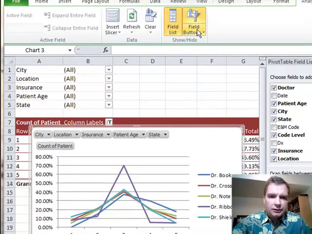فیلم آموزشی: دکمه های فیلد نمودار محوری Excel Video 329 با زیرنویس فارسی