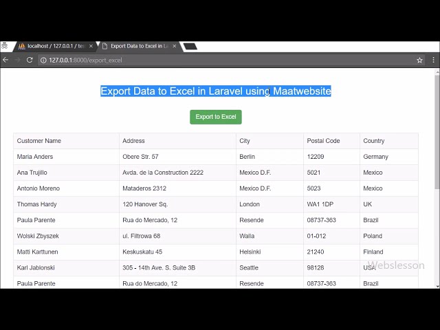 فیلم آموزشی: با استفاده از Maatwebsite، داده ها را به اکسل در لاراول صادر کنید با زیرنویس فارسی