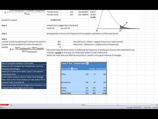 فیلم آموزشی: جدول بندی متقاطع با جدول محوری و آزمون مجذور کای با استفاده از Excel 2010 با زیرنویس فارسی