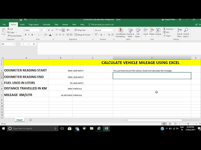 فیلم آموزشی: مسافت پیموده شده وسیله نقلیه خود را با استفاده از Microsoft Excel محاسبه کنید