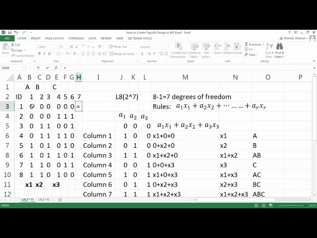 فیلم آموزشی: نحوه ساخت آرایه متعامد تاگوچی L8(2^7) در MS Excel با زیرنویس فارسی
