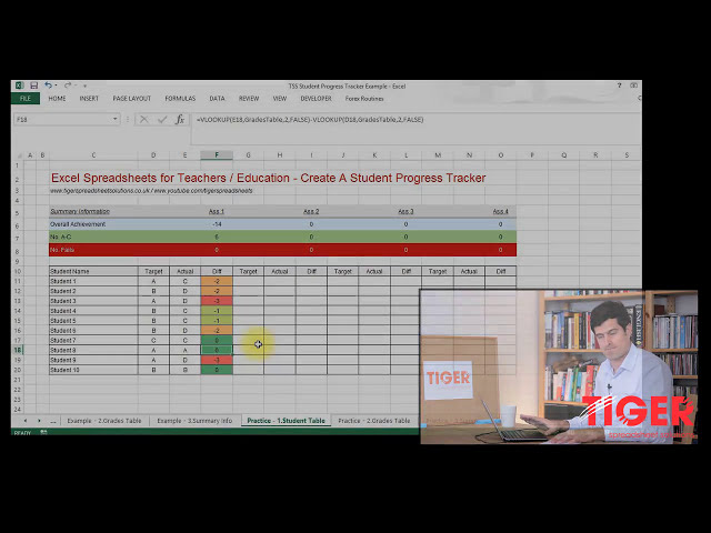 فیلم آموزشی: Excel for Teachers: Student Progress Tracker قسمت 1 of 3 - تبدیل نمرات به اعداد با استفاده از VLOOKUP با زیرنویس فارسی
