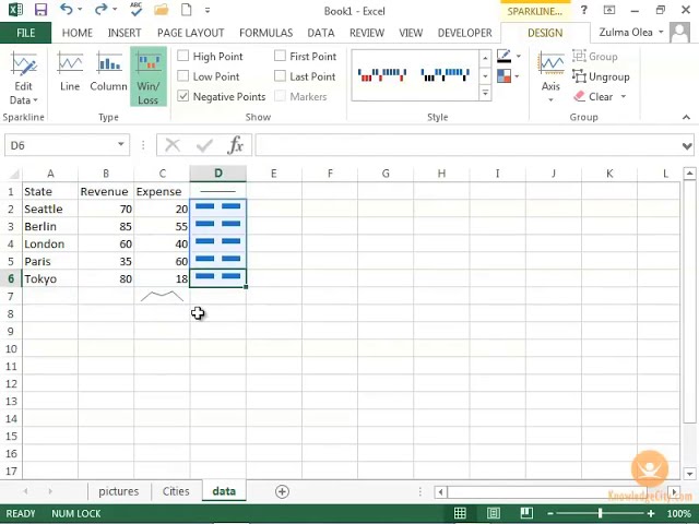 فیلم آموزشی: گروه Sparklines در اکسل 2013 با زیرنویس فارسی