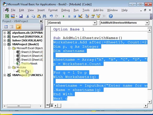 فیلم آموزشی: با استفاده از VBA چندین کاربرگ را به Workbook Excel اضافه کنید