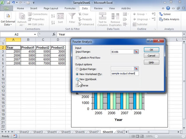 فیلم آموزشی: Excel 2010 از ابزار تحلیل فوریه استفاده کنید با زیرنویس فارسی