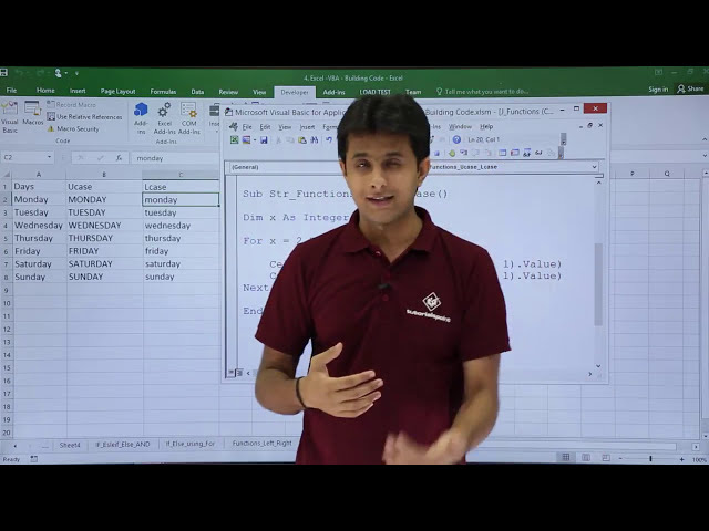 فیلم آموزشی: Excel VBA - توابع رشته UCase-Lcase