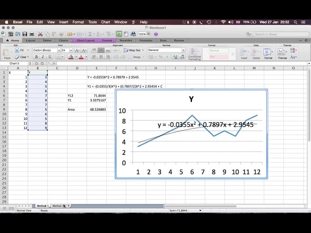 فیلم آموزشی: راه آسان برای محاسبه مساحت زیر یک نمودار در Excel 2011 برای MAC