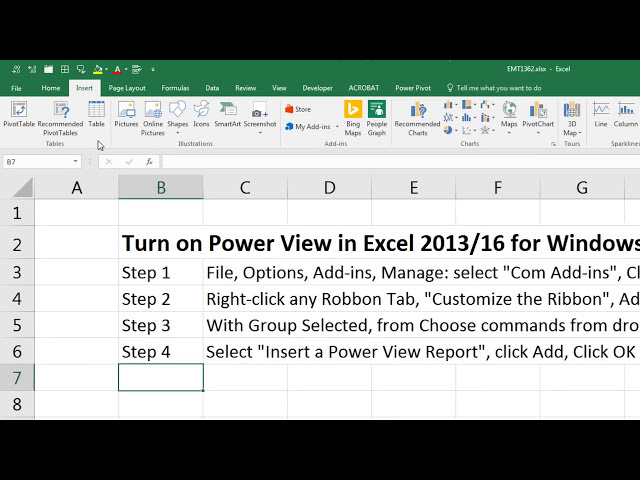 فیلم آموزشی: روشن کردن Power View در Excel 2013 / 2016 برای ویندوز (Excel Magic Trick 1362) با زیرنویس فارسی