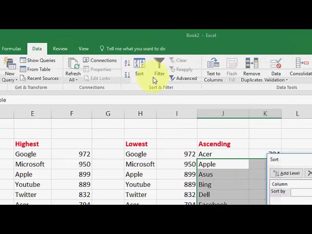 فیلم آموزشی: MS Excel: نحوه مرتب سازی مقدار با داده ها (بزرگ به کوچک و صعودی به نزولی) با زیرنویس فارسی