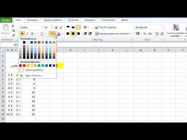 فیلم آموزشی: Excel Opdracht Tafelkaart با زیرنویس فارسی