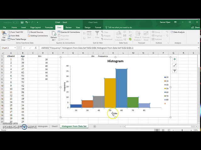 فیلم آموزشی: ایجاد هیستوگرام از مجموعه داده با استفاده از بسته ابزار تحلیل داده MS Excel (Office 365) با زیرنویس فارسی