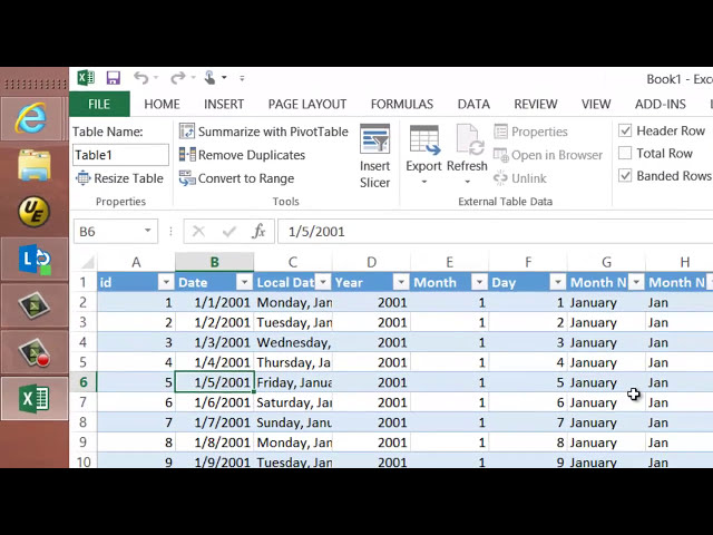 فیلم آموزشی: استفاده از برنامه های Excel 2013 برای آفیس برای ایجاد یک بعد تاریخ با زیرنویس فارسی