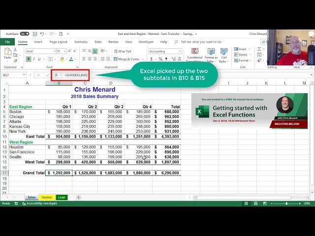 فیلم آموزشی: Excel: مجموع به سرعت با استفاده از Ctrl و AutoSum توسط کریس منارد تغییر می کند با زیرنویس فارسی