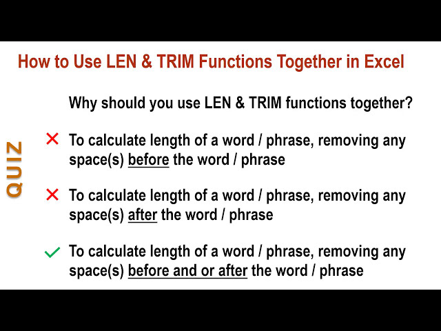 فیلم آموزشی: نحوه استفاده از توابع LEN و TRIM در اکسل | آموزش گام به گام و آزمون