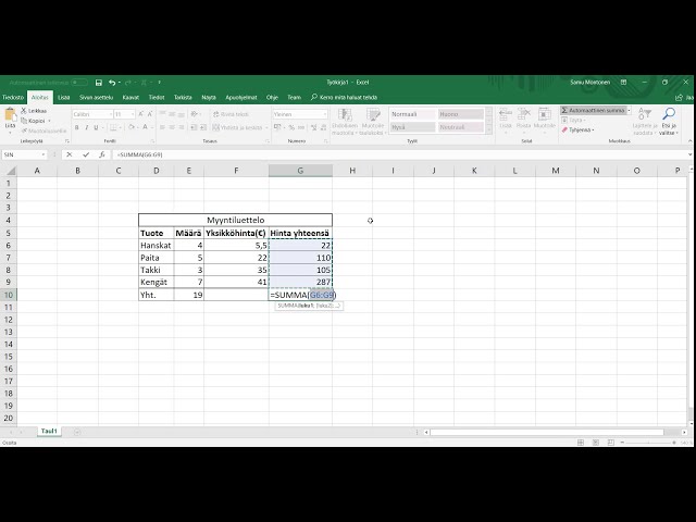 فیلم آموزشی: Excel Taulukkolaskenta lyhyesti