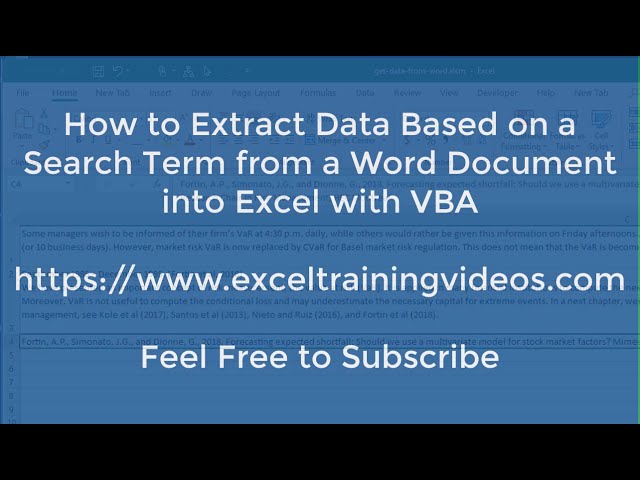 فیلم آموزشی: استخراج داده های خاص از MS Word به Excel با VBA