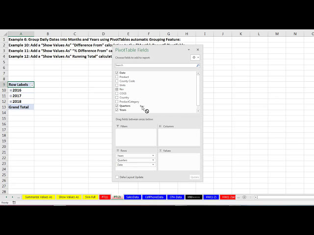 فیلم آموزشی: Excel Basics 20: PivotTable Power: 14 ترفند شگفت انگیز گزارش گیری PivotTable: Slicers برای نمایش مقادیر به عنوان با زیرنویس فارسی