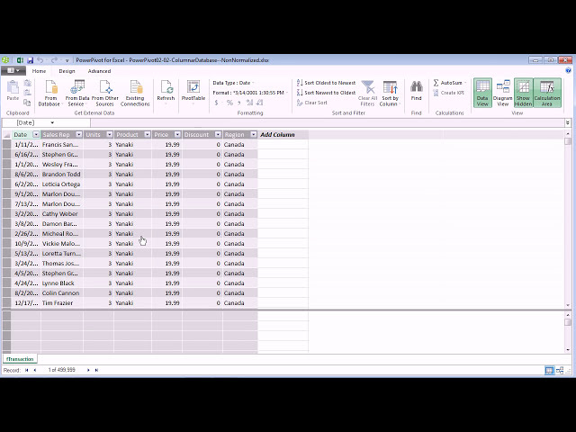 فیلم آموزشی: Excel 2013 PowerPivot Basics #02: وارد کردن مجموعه داده های بزرگ غیر عادی برای کاهش اندازه فایل