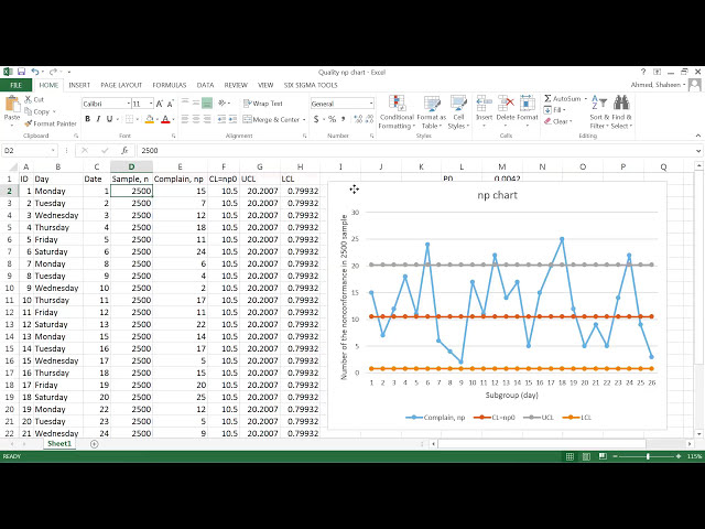 فیلم آموزشی: نمودار کنترل ویژگی np MS Excel با زیرنویس فارسی