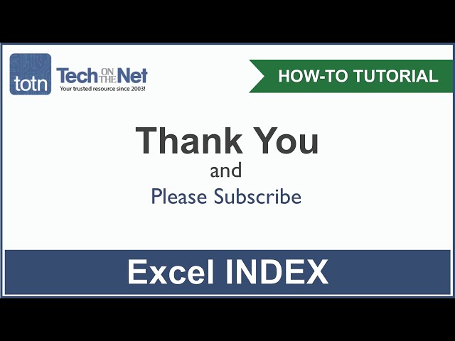 فیلم آموزشی: نحوه استفاده از تابع INDEX در اکسل با زیرنویس فارسی