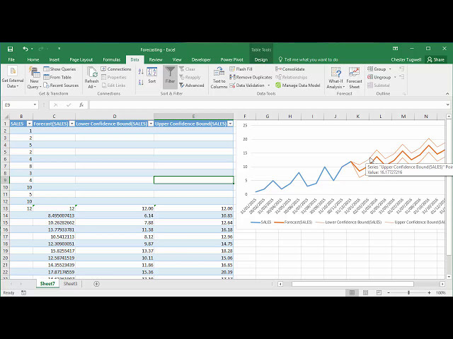 فیلم آموزشی: توابع FORECAST.LINEAR & FORECAST.ETS در Excel 2016 با زیرنویس فارسی