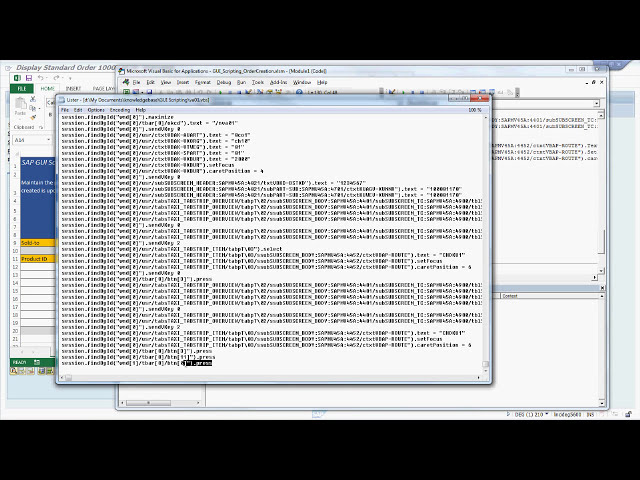 فیلم آموزشی: SAP GUI Scripting - ایجاد سفارش از اکسل