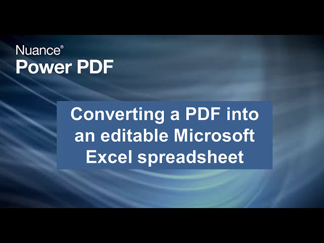 فیلم آموزشی: تبدیل فایل های PDF به اسناد اکسل با استفاده از Nuance Power PDF 2 با زیرنویس فارسی