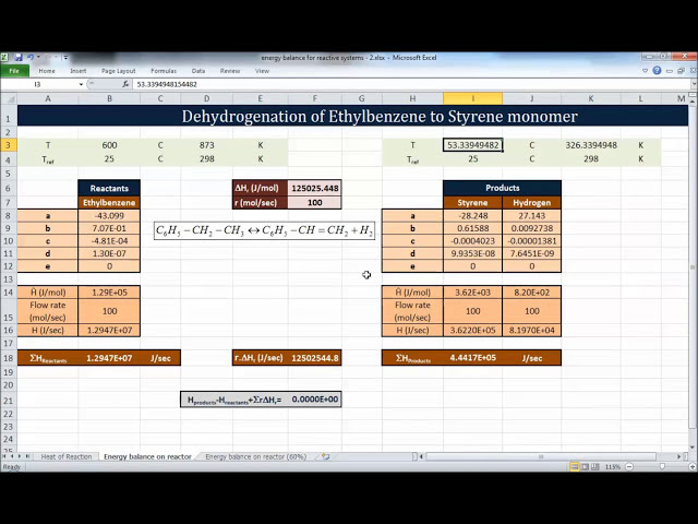 فیلم آموزشی: Excel for Chemical Engineers I 21 I تعادل انرژی (5/5) [موازنه انرژی برای سیستم های راکتیو 2] با زیرنویس فارسی