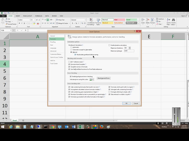 فیلم آموزشی: نحوه روشن یا خاموش کردن محاسبه خودکار فرمول ها در Microsoft Excel 2013 با زیرنویس فارسی