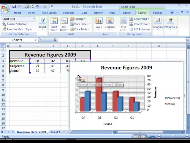 فیلم آموزشی: Microsoft Excel - نحوه نمایش یا پنهان کردن محورها یا خطوط شبکه با زیرنویس فارسی