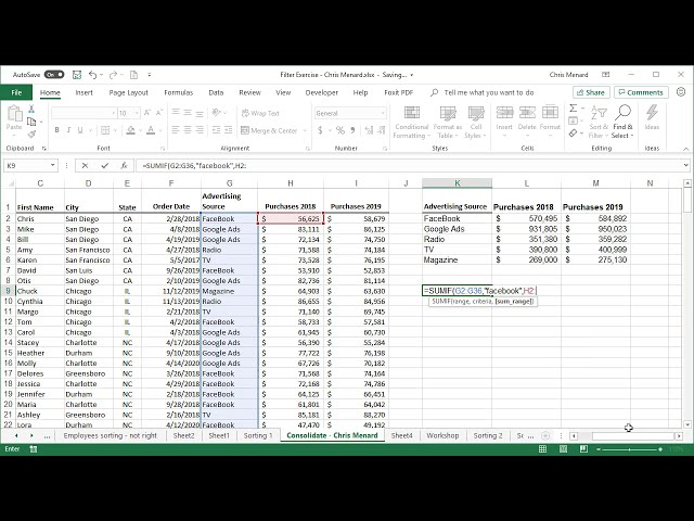 فیلم آموزشی: Excel: ویژگی یکپارچه سازی برای خلاصه کردن سریع داده ها توسط کریس منارد با زیرنویس فارسی