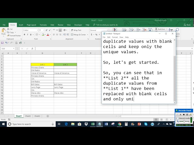 فیلم آموزشی: Excel: مقادیر تکراری را با سلول های خالی جایگزین کنید و فقط مقادیر منحصر به فرد را نگه دارید