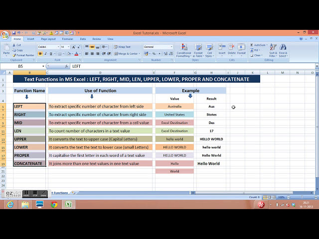 فیلم آموزشی: آموزش اکسل: LEN() RIGHT() MID() CONCATENATE() استخراج متن از سلول ها در اکسل پیشرفته با زیرنویس فارسی