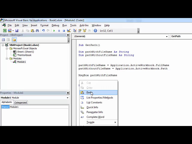 فیلم آموزشی: Excel VBA - نحوه دریافت مسیر فایل اکسل با زیرنویس فارسی