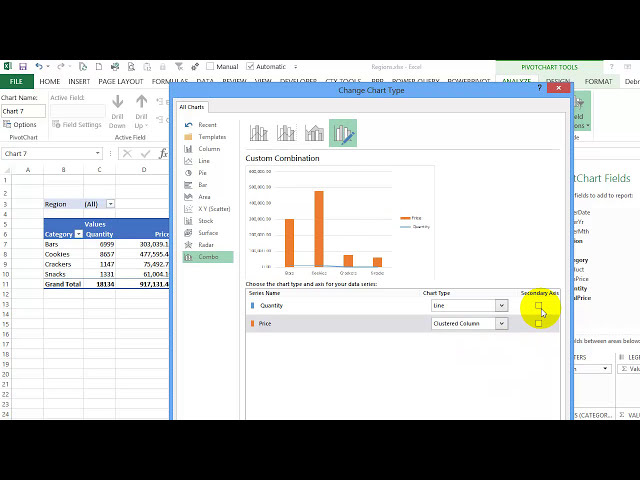 فیلم آموزشی: ایجاد نمودار خط ستونی برای جدول محوری Excel 2013 با زیرنویس فارسی
