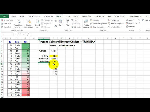 فیلم آموزشی: از تابع Excel TRIMMEAN برای میانگینی که مقادیر پرت را حذف می کند، استفاده کنید با زیرنویس فارسی