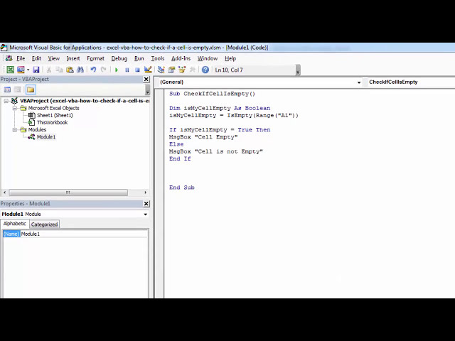 فیلم آموزشی: Excel VBA - چگونه بررسی کنیم که سلول خالی است با زیرنویس فارسی