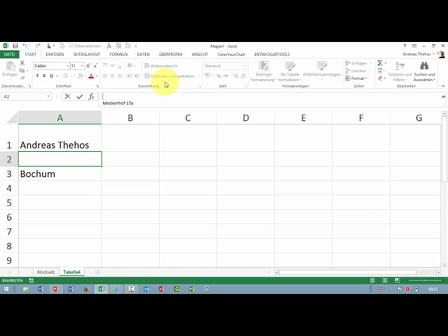 فیلم آموزشی: Excel # 591 - Blocksatz - Text aus mehreren Zeilen neu verteilen